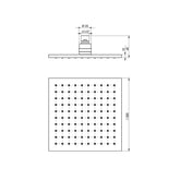Phoenix Lexi 200mm Square Shower Rose Stainless Steel